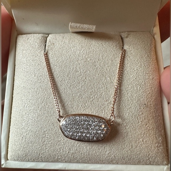 Kendra Scott Elisa Pendant Necklace in Pave Diamond and 14k Rose Gold.39 ct - Picture 4 of 16
